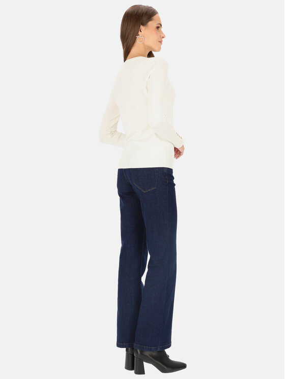 L’AF L’AF Sweter Perli Biały Regular Fit