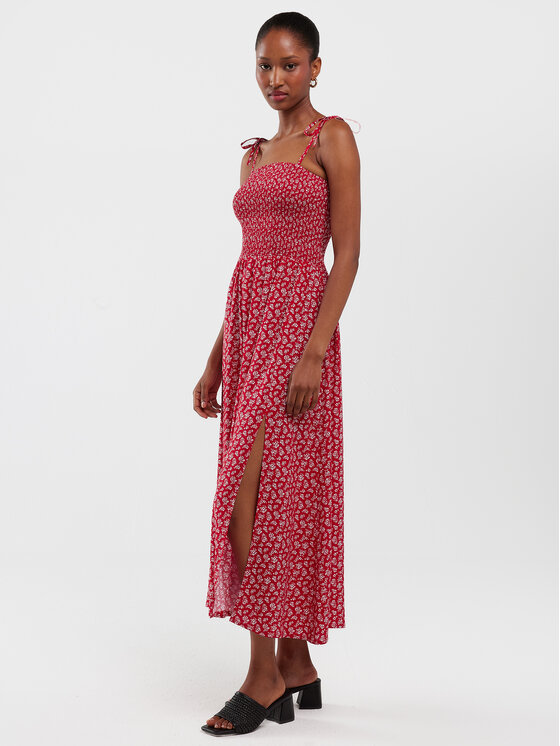 BIG STAR BIG STAR Sukienka letnia LAMBONI Czerwony Tapered Fit