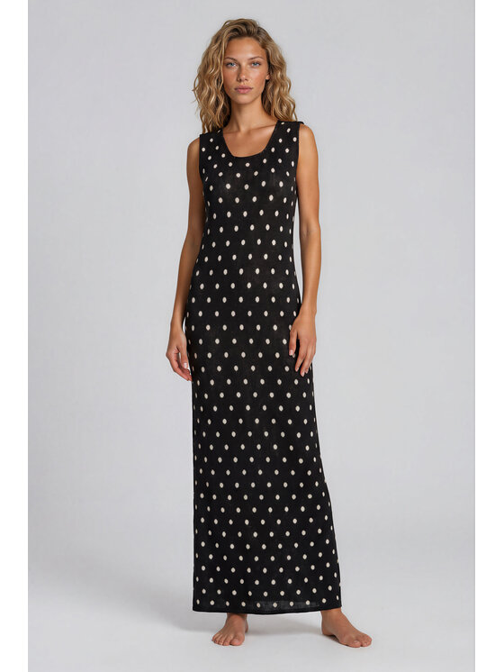 Fobya Fobya Sukienka dzianinowa F3010 Czarny Basic Fit