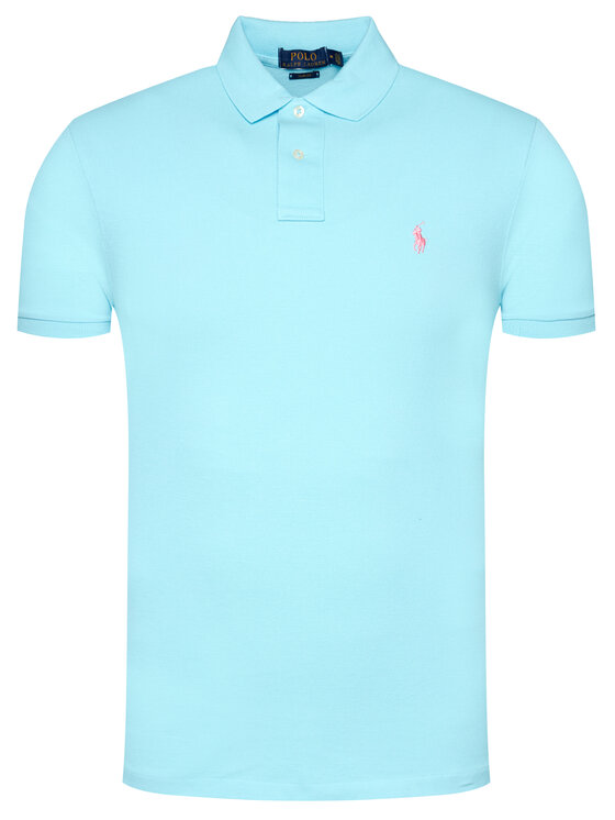 Polo Ralph Lauren Polo Ralph Lauren Тениска с яка и копчета Core Replen 710795080 Син Slim Fit