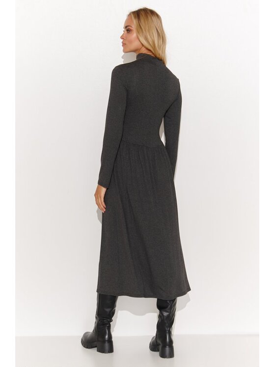 Makadamia Makadamia Sukienka codzienna M808 Szary Classic Fit