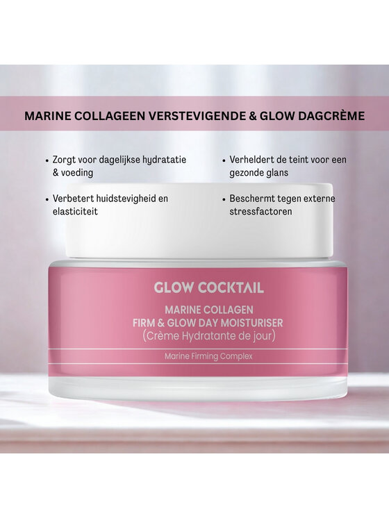 Glow Cocktail Glow Cocktail Krem Dzienny Kolagen Morski – Ujędrniający i Rozświetlający 50 ml Pielęgnacja na dzień