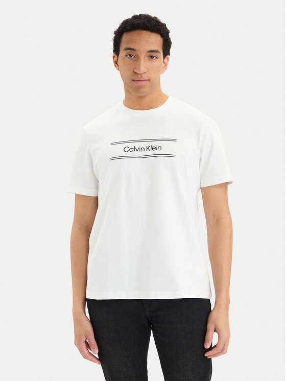 Calvin Klein Tricou SS 20s EU LV04LG813G Alb Regular Fit