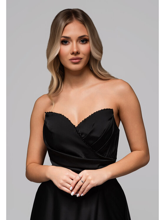 Ombre Ombre Sukienka wieczorowa LA-OM-DLR267 Czarny Regular Fit