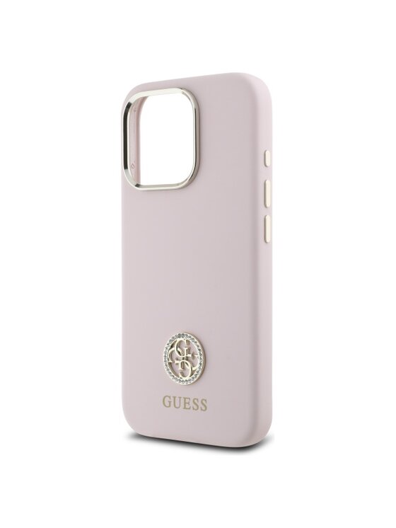 Guess Guess Etui na telefon Silicone Logo Strass 4G Różowy