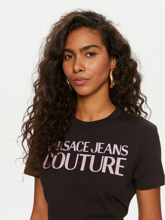Versace Jeans Couture Versace Jeans Couture T-Shirt 76HAHG03 Černá Regular Fit
