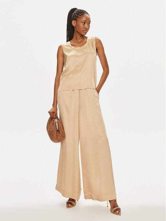 ViCOLO ViCOLO Spodnie materiałowe TB0034 Beżowy Relaxed Fit