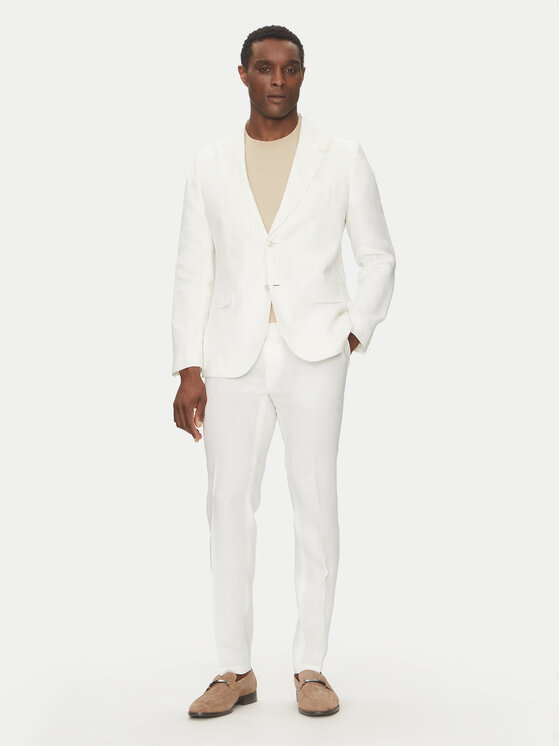 BOSS BOSS Sacou C-Huge-Peak-252 50540516 Alb Slim Fit