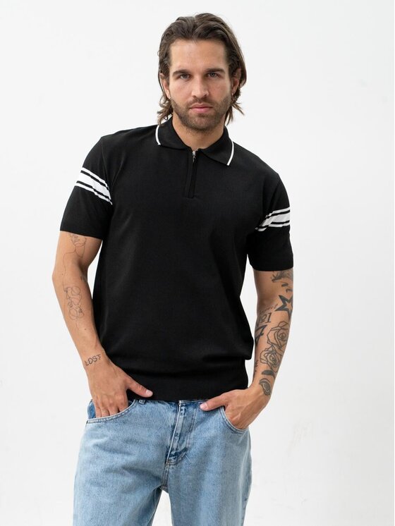 Jigga Wear Jigga Wear Polo 131787 Czarny Regular Fit