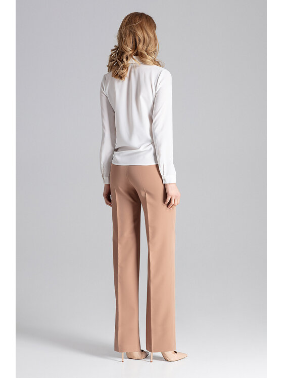 FIGL FIGL Spodnie materiałowe M657 Brązowy Regular Fit