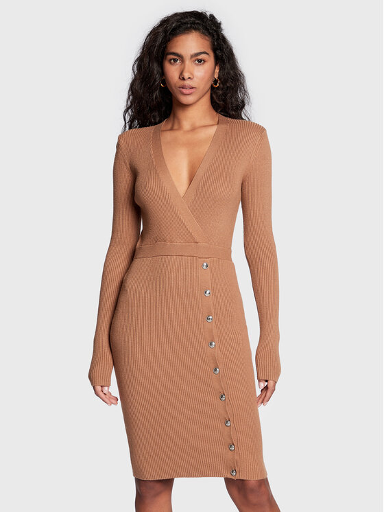 Guess Guess Trikotažinė suknelė Alexandra W2BK39 Z2V42 Ruda Regular Fit