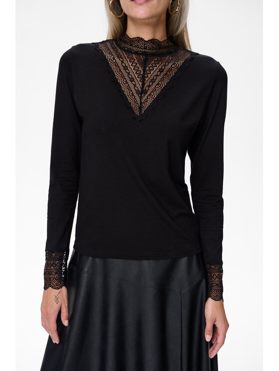 blue shadow blue shadow Bluzka Oyana Czarny Regular Fit