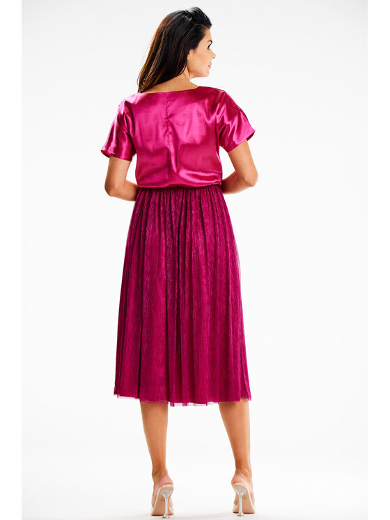 Awama Awama Večerní šaty A627 Fialová Basic Fit