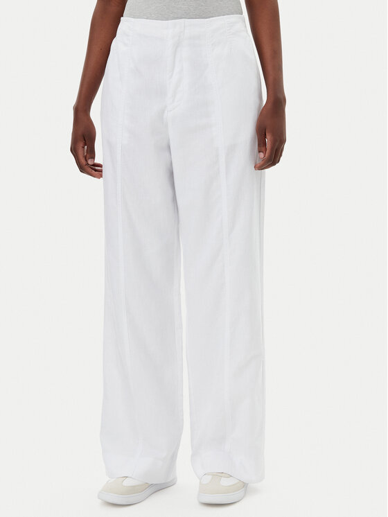 Calvin Klein Jeans Calvin Klein Jeans Kalhoty z materiálu J20J225340 Bílá Relaxed Fit
