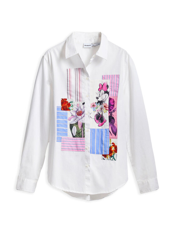 Desigual Desigual Πουκάμισο Flowers Minnie 25SWCW24 Λευκό Regular Fit