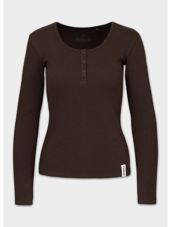 PITBULL PITBULL Longsleeve LAYLA Brązowy ciemny Slim Fit