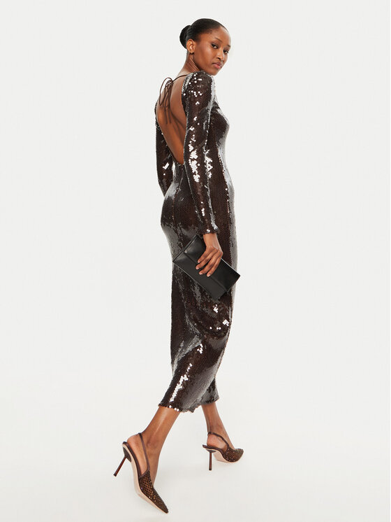 BARDOT BARDOT Koktejlové šaty Verona 58859DB Hnedá Slim Fit