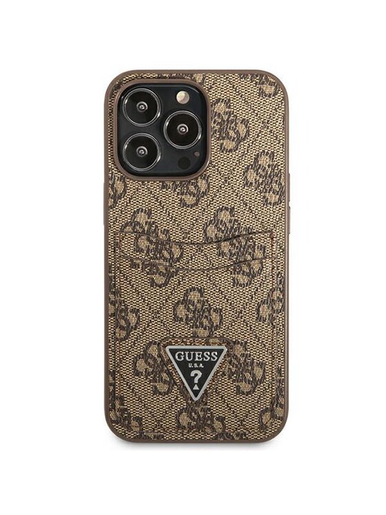 Guess Guess Etui na telefon iPhone 13 Pro Brązowy