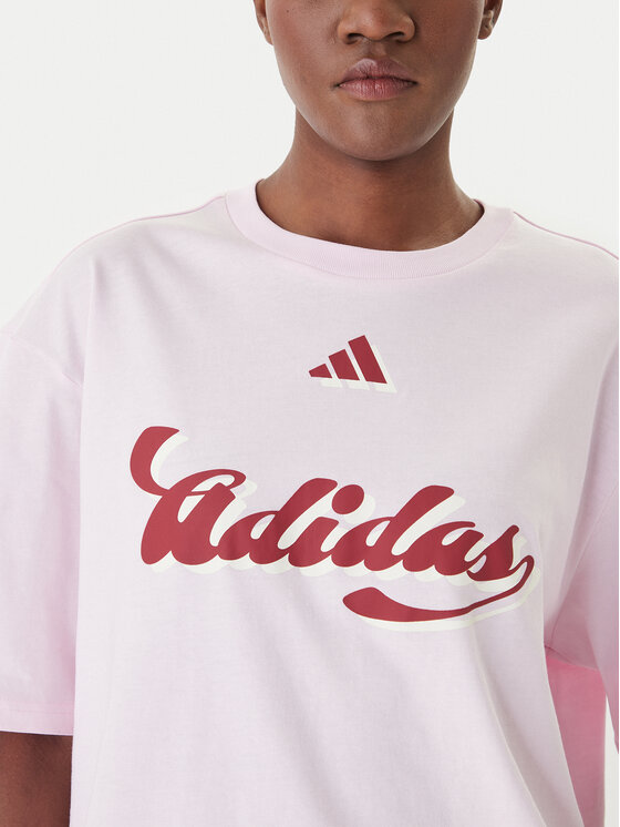 adidas adidas T-Shirt House Of Tiro Graphic KB7169 Różowy Oversize