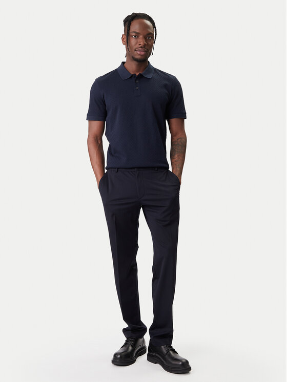 JOOP! JOOP! Тениска с яка и копчета Roni 10100056 30100501 Тъмносин Regular Fit