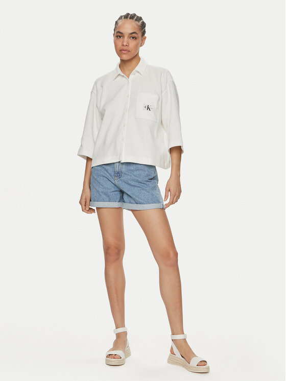 Calvin Klein Jeans Calvin Klein Jeans Szorty jeansowe J20J222800 Niebieski Mom Fit