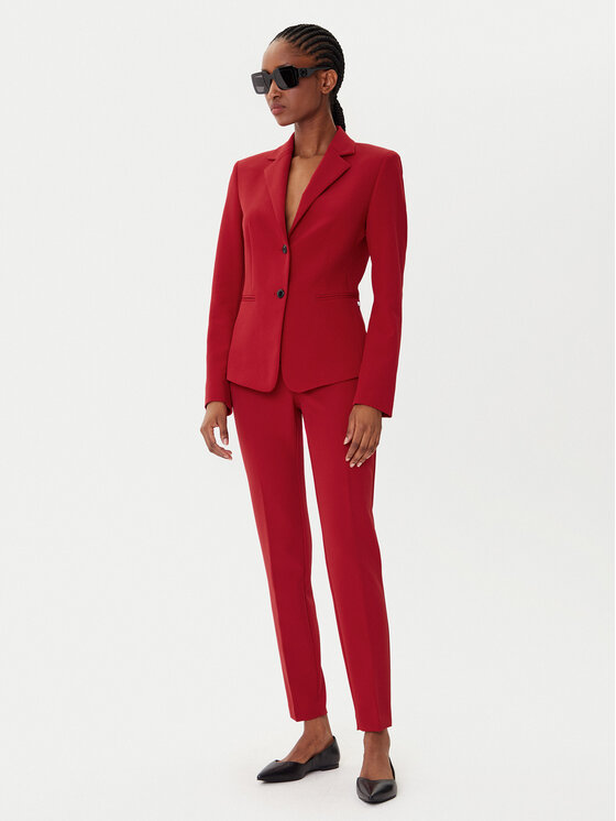 HUGO HUGO Kalhoty z materiálu Hagonia-1 50539991 Červená Slim Fit