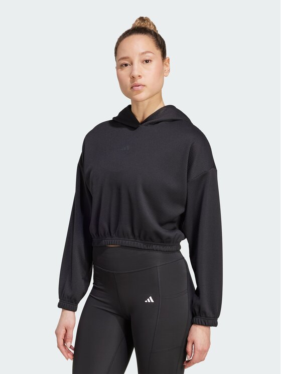adidas adidas Bluza Yoga Cover-Up Czarny Loose Fit