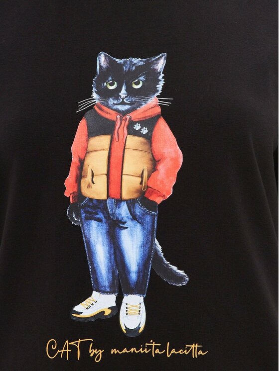 CAT by maniita lacitta CAT by maniita lacitta T-Shirt Printed T-shirt Czarny Regular Fit