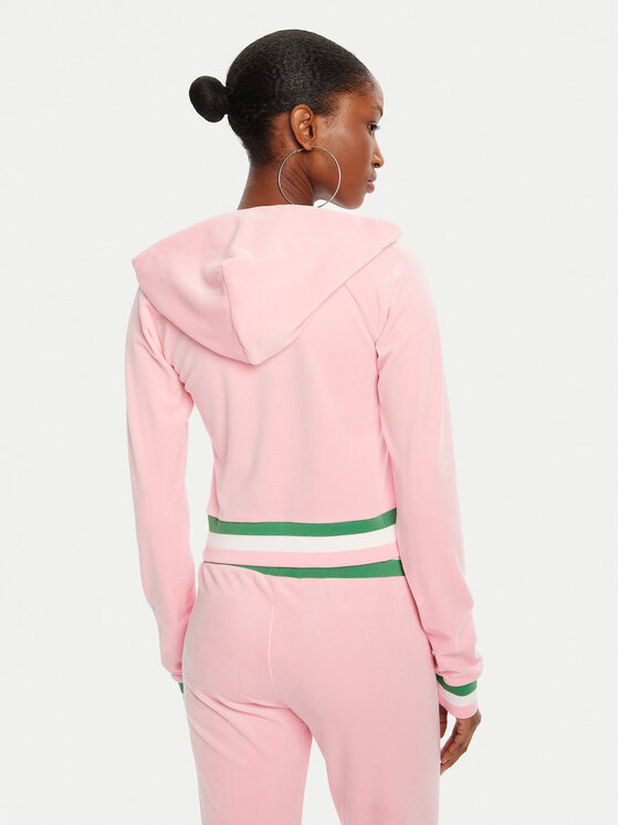 Juicy Couture Juicy Couture Bluza Velour Crop JCWAS225351 Różowy Regular Fit