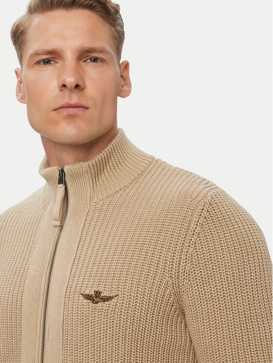 Aeronautica Militare Aeronautica Militare Кардиган 262MA1664UL00409 Бежов Regular Fit