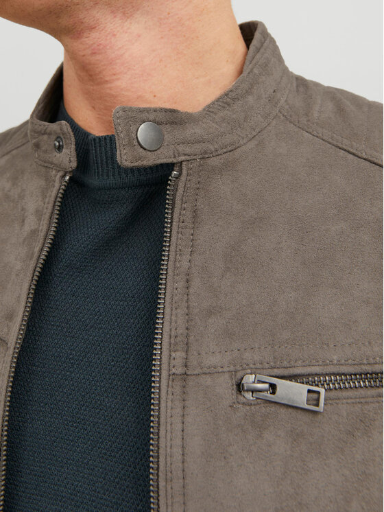 Jack & Jones Jack & Jones Bunda z imitácie kože Rocky 12147218 Sivá Regular Fit