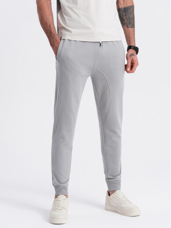 Ombre Ombre Joggers kalhoty OM-PABS-0173 Šedá Regular Fit