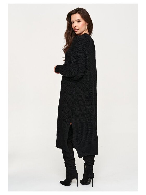 Makadamia Makadamia Sweter S177 Czarny Loose Fit