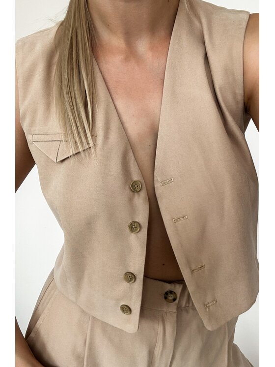 Chiara Wear Chiara Wear Kamizelka GARCON Beżowy Relaxed Fit