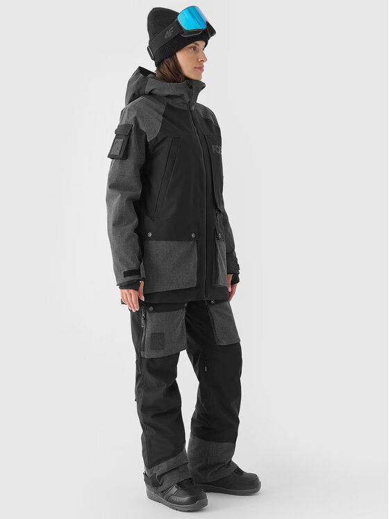 4F 4F Kurtka snowboardowa 4FWAW24TTJAF587-20S Czarny Regular Fit