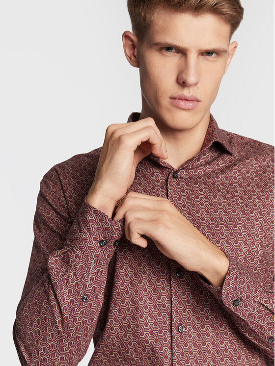 Pierre Cardin Pierre Cardin Сорочка 11401 0069 Бордовий Tailored Fit