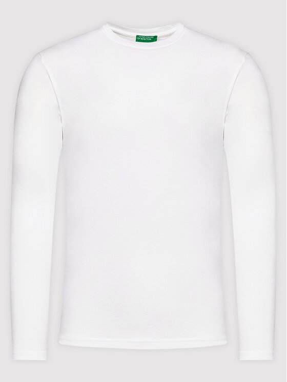 United Colors Of Benetton United Colors Of Benetton Longsleeve 3U53J1F05 Biały Relaxed Fit