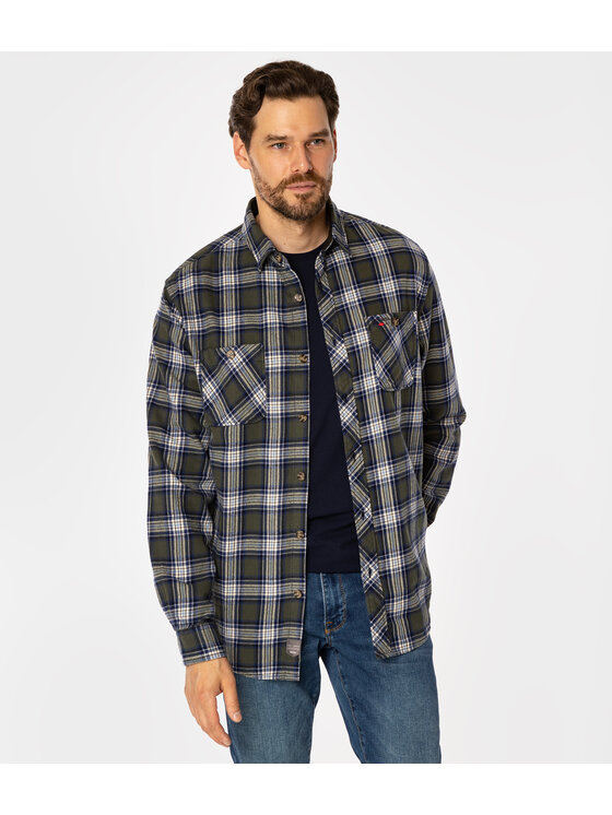 Lee Cooper Lee Cooper Koszula WESLEY Zielony Regular Fit
