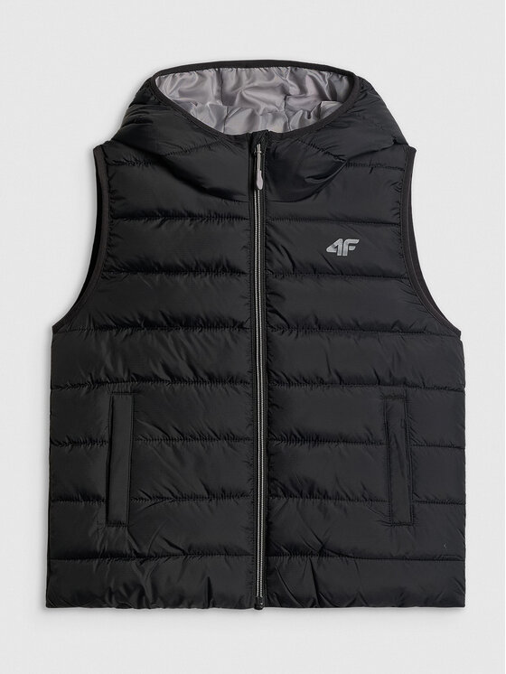 4F 4F Kamizelka OUTERWEAR Czarny Regular Fit