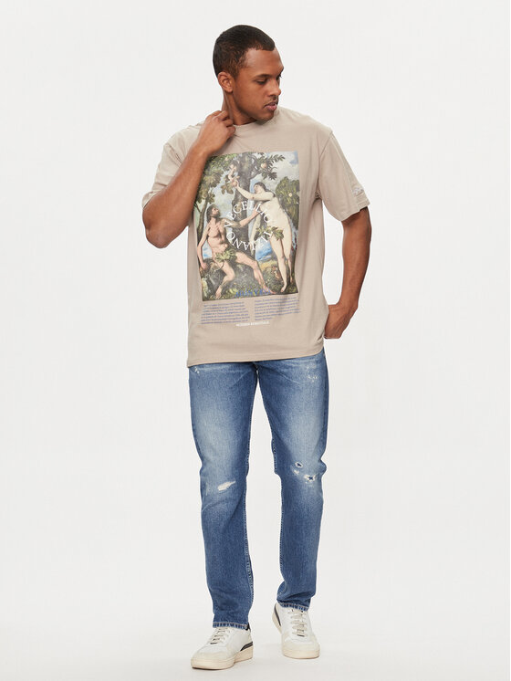 Redefined Rebel Redefined Rebel T-särk Pedro 221166 Beež Regular Fit