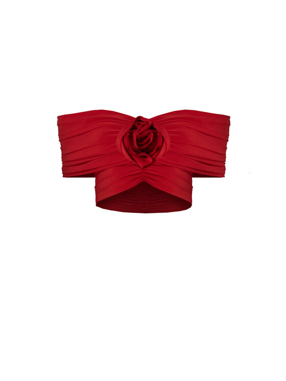 sax35th sax35th Top ROSA Czerwony Slim Fit