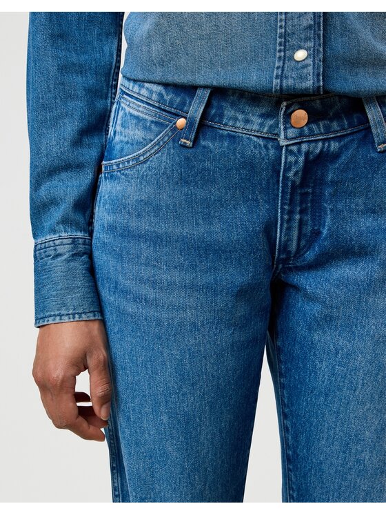 Wrangler Wrangler Jeansy Low Rise Cowboy Niebieski Straight Leg
