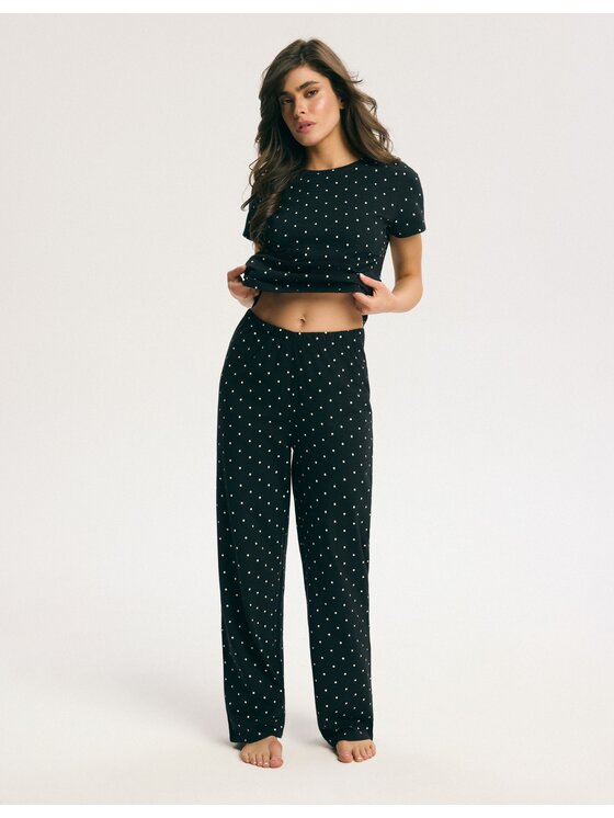 Esotiq Esotiq Piżama 45651 Czarny Regular Fit