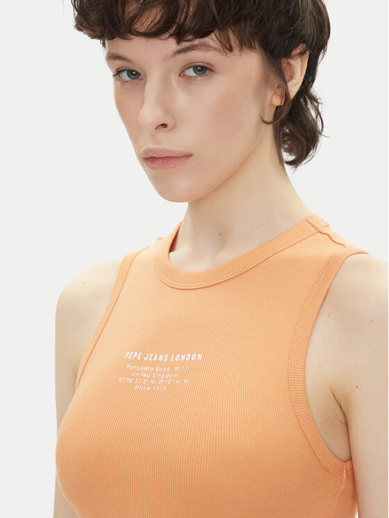 Pepe Jeans Pepe Jeans Top Viv PL506032 Pomarańczowy Slim Fit