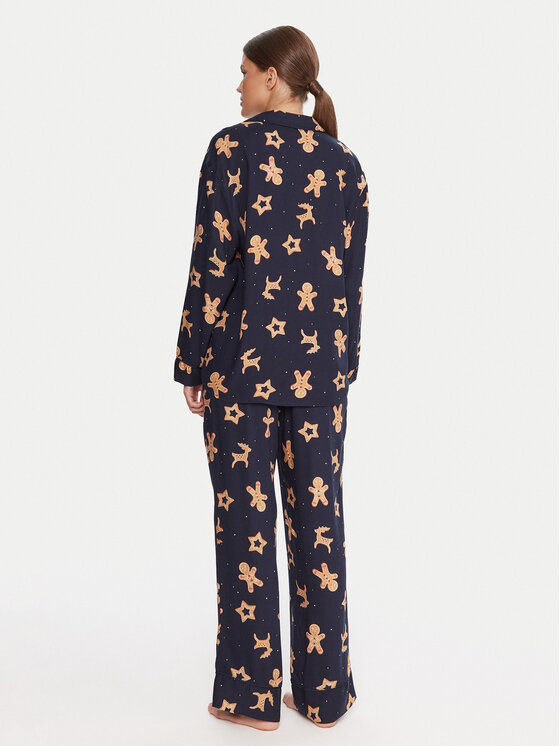 Hunkemöller Hunkemöller Пижама Gingerbread 302783 Черен Regular Fit