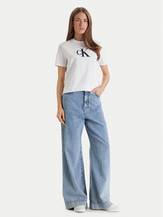 Calvin Klein Jeans Calvin Klein Jeans Tricou Graphic LV044E215G Alb Regular Fit