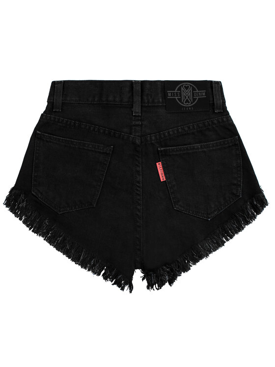MissDenim MissDenim Džínsové šortky High Waist Čierna Regular Fit