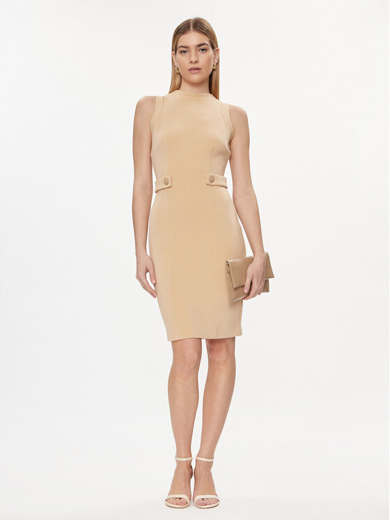 Guess Guess Igapäevane kleit W4GK89 K7UW2 Beež Slim Fit