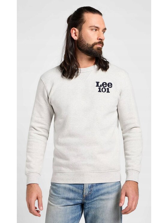 Lee Lee Bluza 101 Sweatshirt Szary Regular Fit