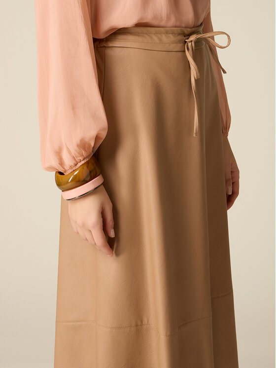 Oltre Oltre Spódnica midi 1031J000336N012 Kremowy Regular Fit
